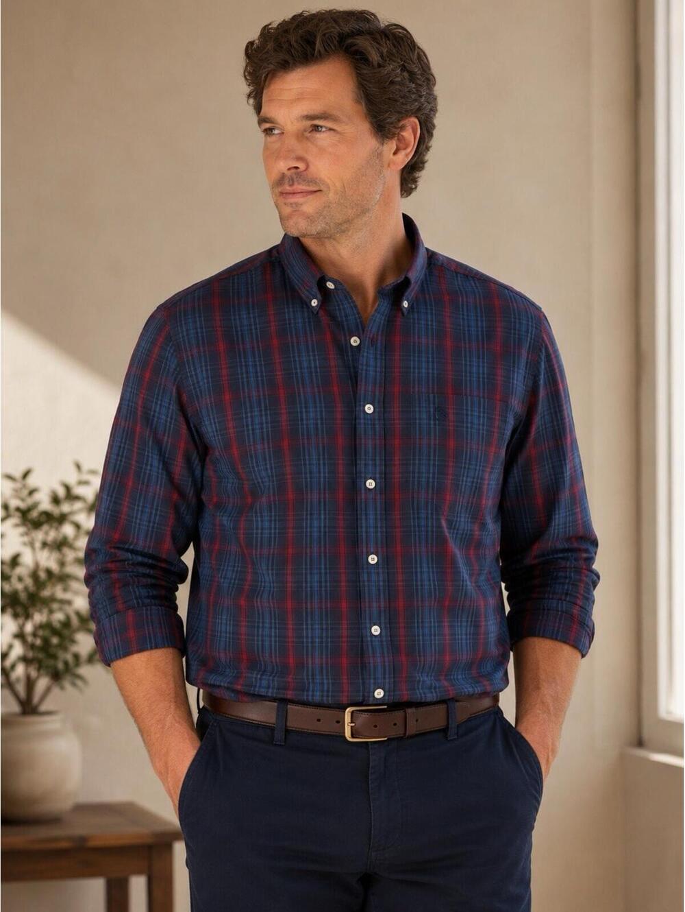 Duck Head Men's XXL  Blue RED Plaid  Long Sleeve Flannel Shirt
